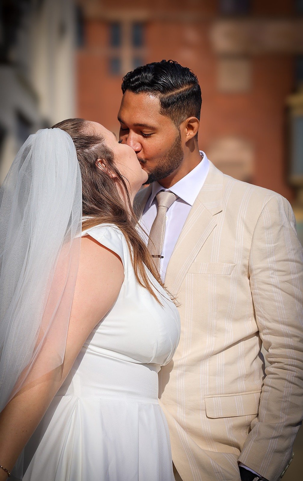 Wedding ceremony kiss, London wedding